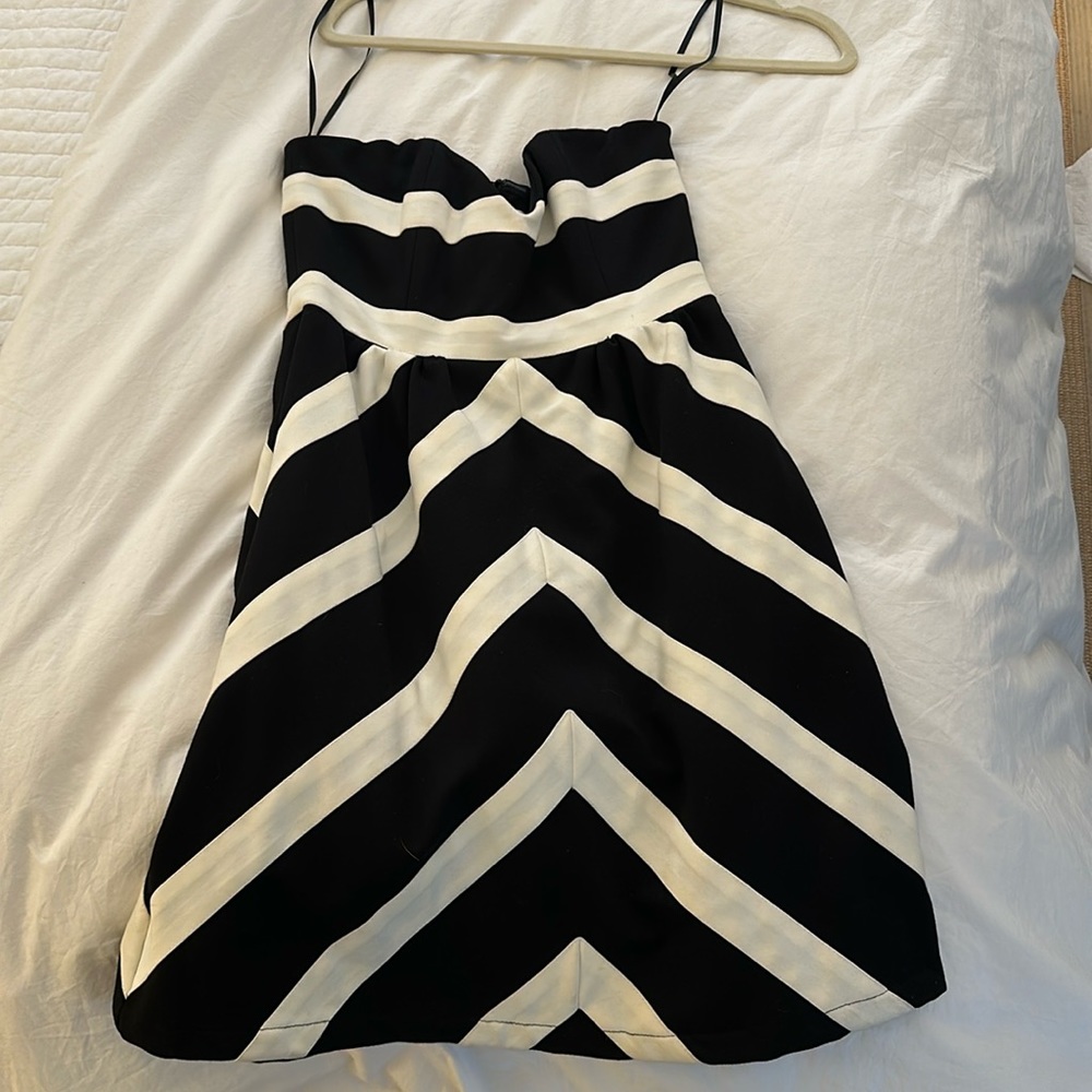Brand new Julie Brown black and white strapless fresh with sweat heart neckline.